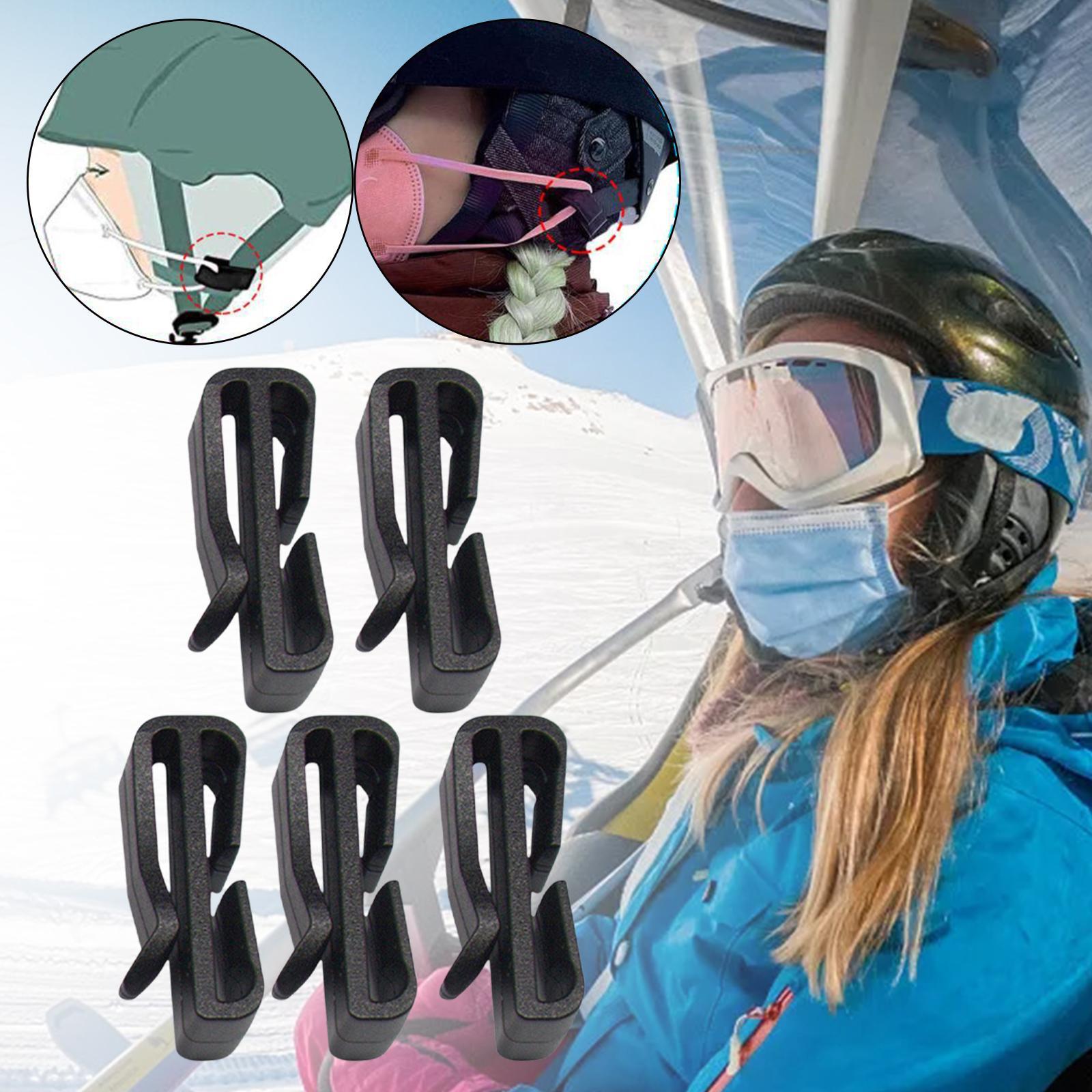 5Pcs Helmets Mask Hook Mask Holder Ski Helmet Clips, for Cycling Riding Climbing