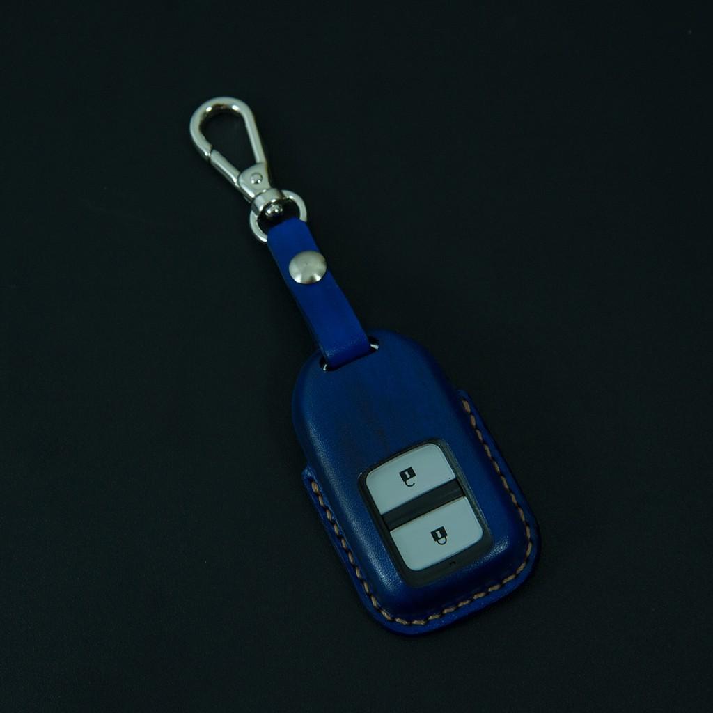 BAO DA CHÌA KHÓA CAO CẤP CHO XE CRV, BAO DA CHÌA KHÓA MÀU BLUE, ĐỒ DA THỦ CÔNG