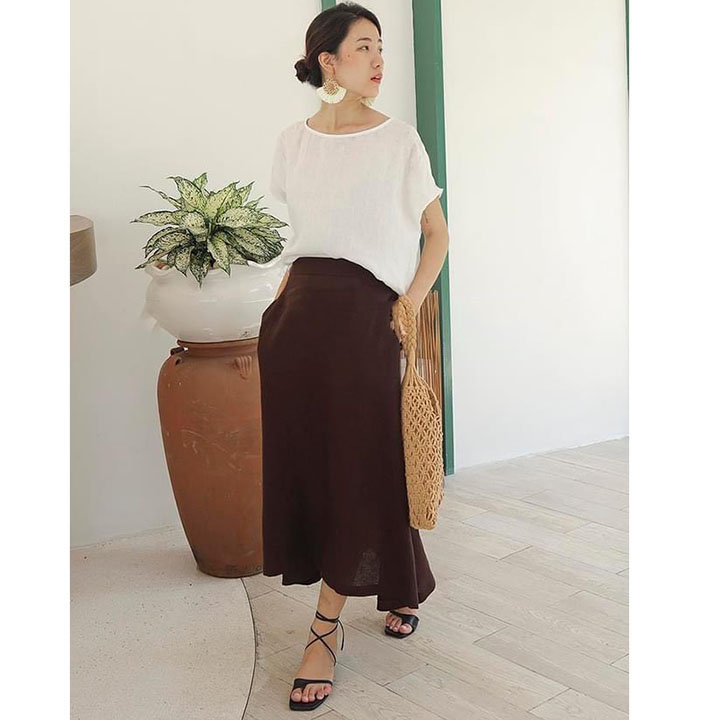 Áo Kiểu nữ cổ tròn tay cánh Linen tưng Premium, nhẹ nhàng đơn giản nhưng không kém phần sang trọng - Trắng
