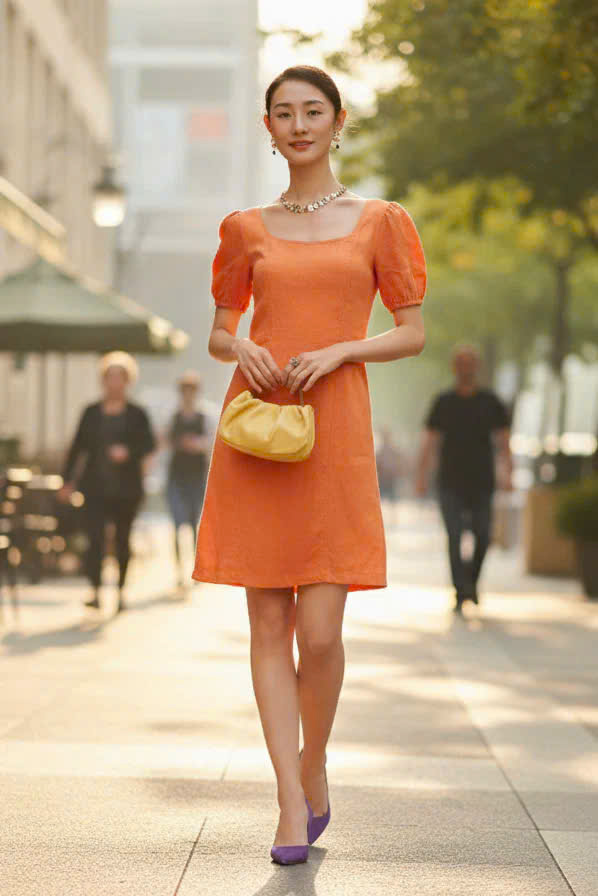 Đầm Chữ A, Đầm Ôm Linen Mơ Nghiền DRE195 thời trang thiết kế Hity