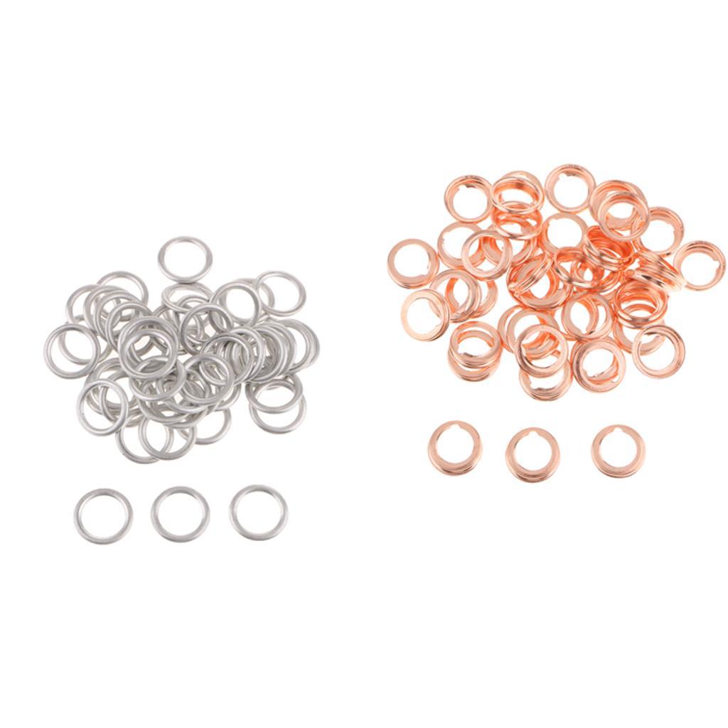 50pcs 14mm Oil Drain Plug Crush Washer Gaskets for Audi S4 A4 Q5 VW+50pcs 12mm Oil Drain Plug Gaskets for