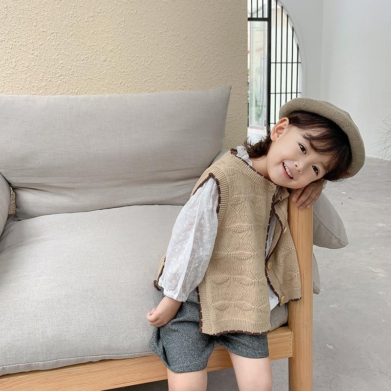 Áo khoác len gile len cho bé phong cách Hàn quốc cực sành điệu