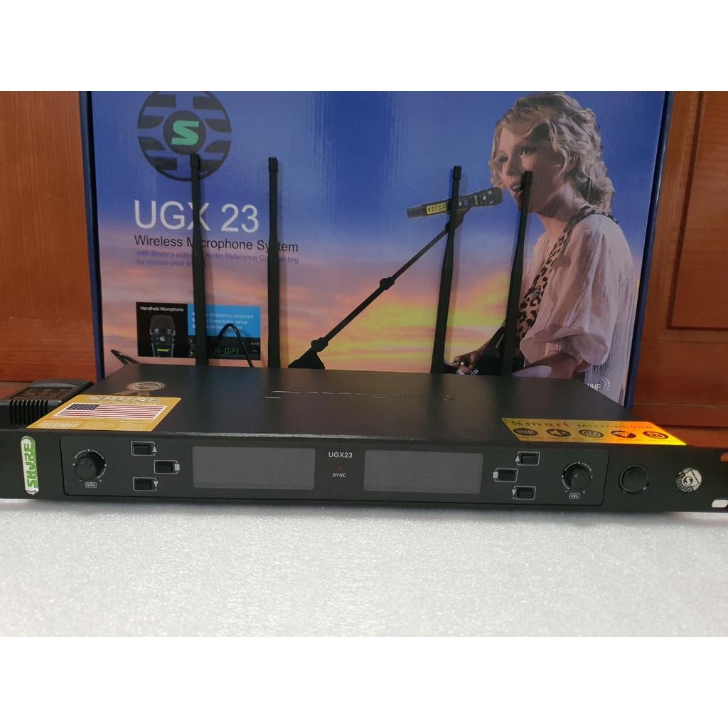 Micro không dây karaoke SH.U.RE UGX23, 4 râu bắt sóng cực khỏe , tự ngắt , chống hú tốt - hàng chuẩn loại 1