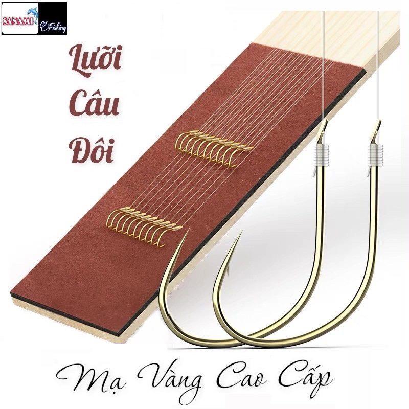 Thẻo Câu Đài Hộp 10 Chiếc Lưỡi Câu Cá Đôi Buộc Sẵn Sắc Bén Và Tải Trọng Tốt Chuyên Câu Đài LCC06 - Sanami Fishing