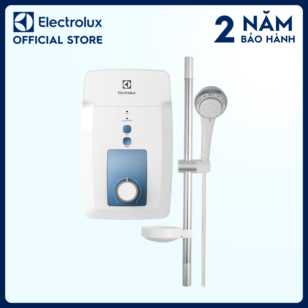 Máy nước nóng trực tiếp Electrolux 4.5kW - Trắng &amp; Xanh - EWE451GX-DWB - Chế độ an toàn, kháng khuẩn, bộ chống rò rỉ đìện ELCB [Hàng chính hãng]