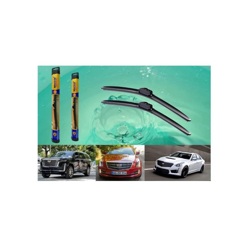 Combo cần gạt nước mưa ô tô Nano Silicon Macsim cho xe Cadillac ATS-L 2014-2018