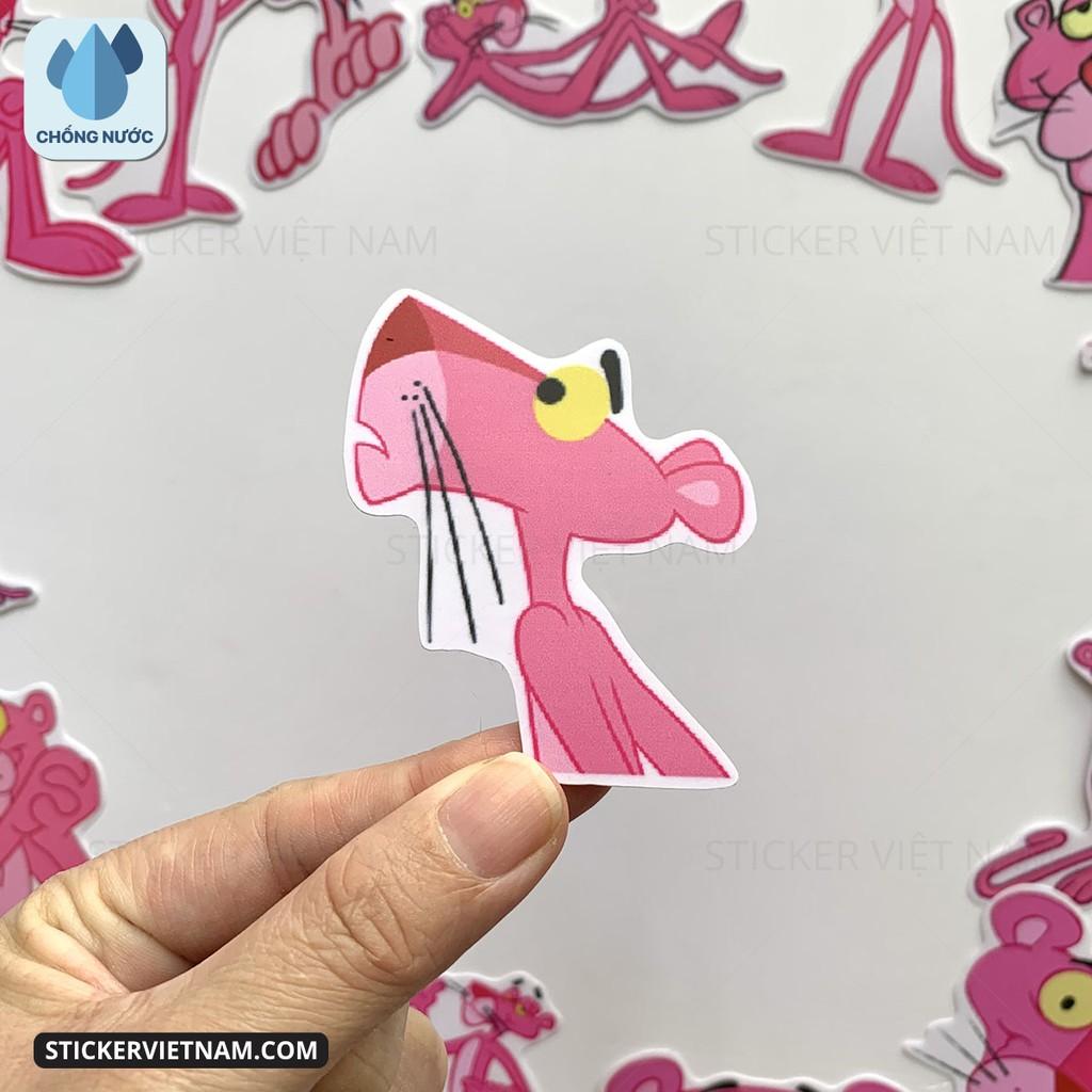 Sticker Báo Hồng - Pink Panther - Dán Trang Trí - Chất Liệu PVC Cán Màng Chất Lượng Cao Chống Nước, Chống Nắng, Không Bong Tróc Phai Màu