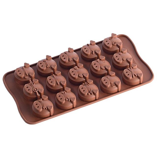 Khuôn silicon làm bánh / kẹo / socola hình mặt heo dễ thương
