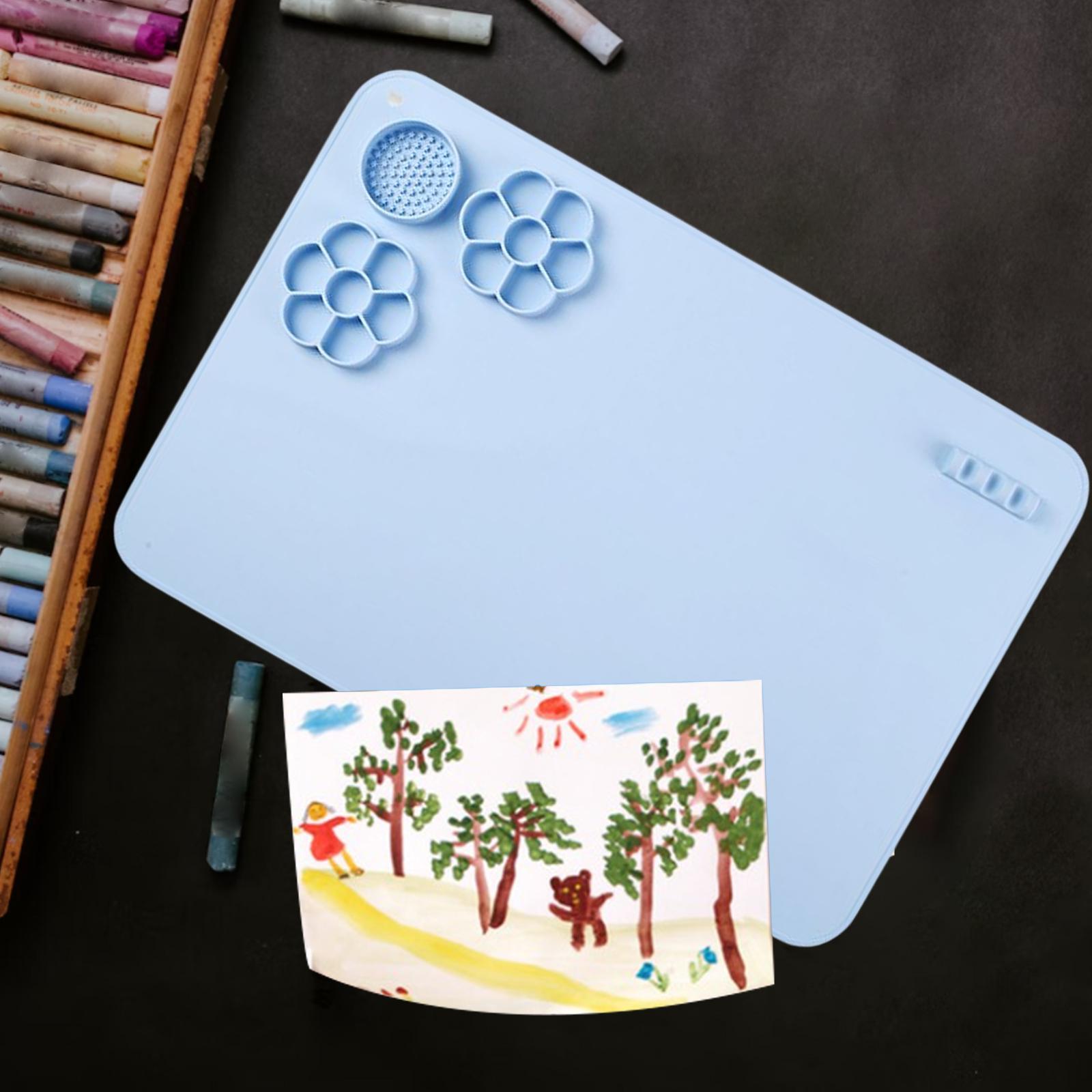 Silicone Mat for Resin Casting Silicone Craft Mat Brush Rack Epoxy Making Tool Handmade Washable Silicone Painting Mat for Painting Crafting