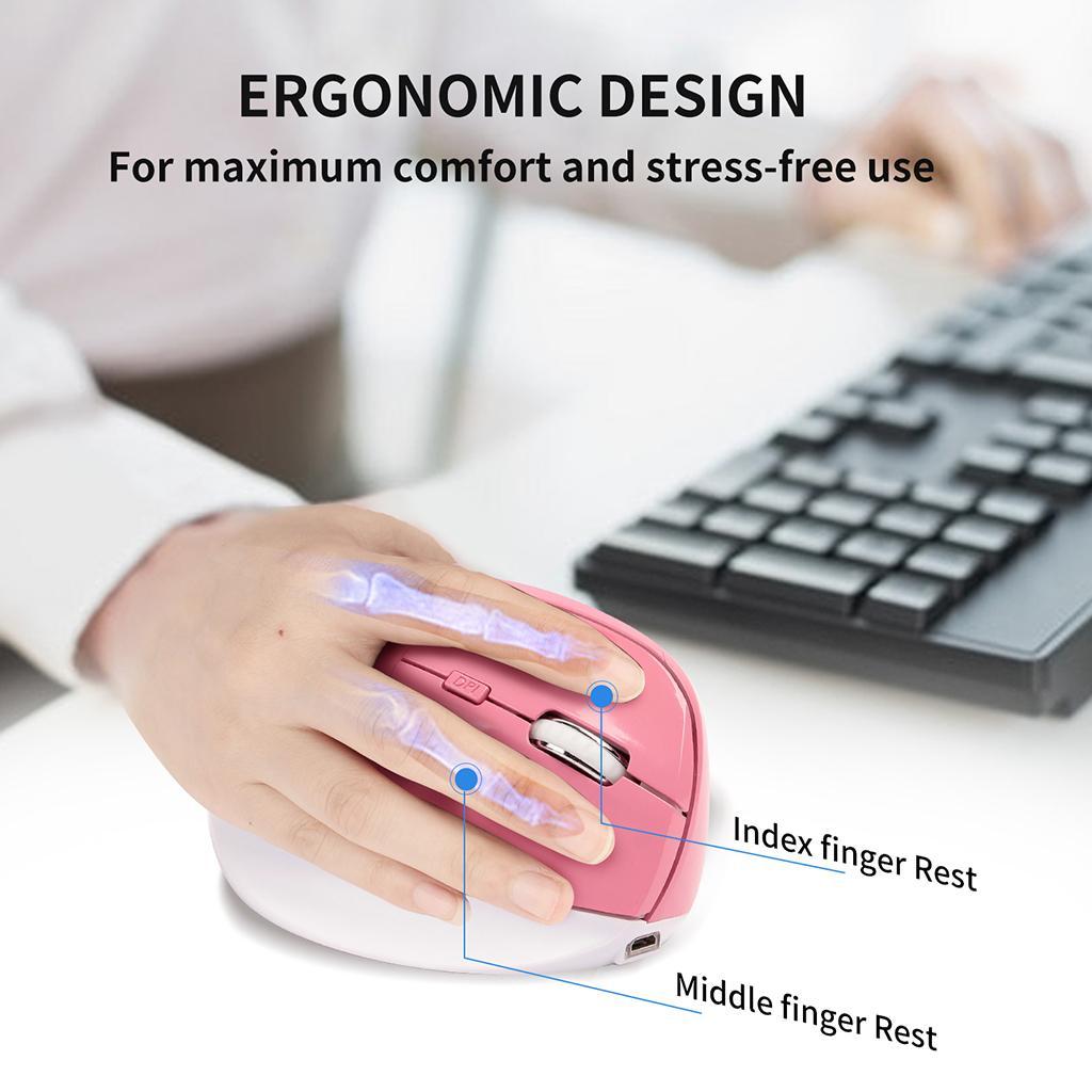 2PCS Wireless USB Gaming Mouse Optical Vertical Mice Easy to Use