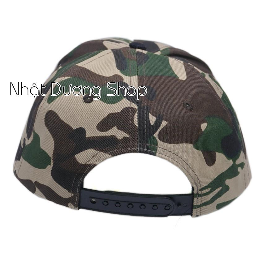 Nón Hiphop Snapback sọc lính thêu chữ Hope - Sọc lính chất liệu vải cao cấp