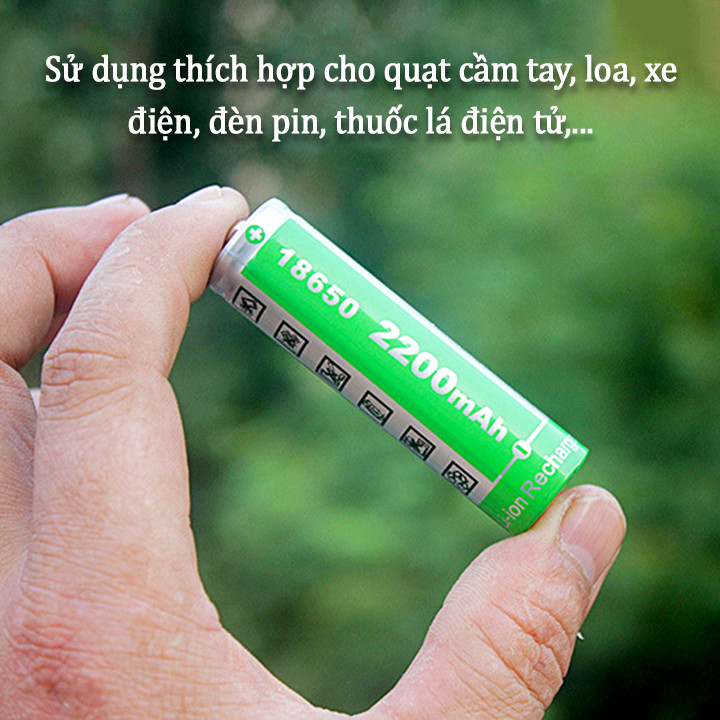 Pin sạc Lithium 18650 4.2V dùng cho loa nghe đài, loa nghe kinh phật 2200mAh