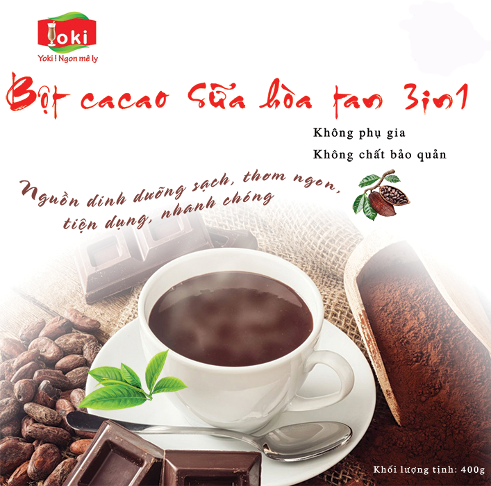 Bột cacao sữa hòa tan 3in1 Yoki 500g-1kg