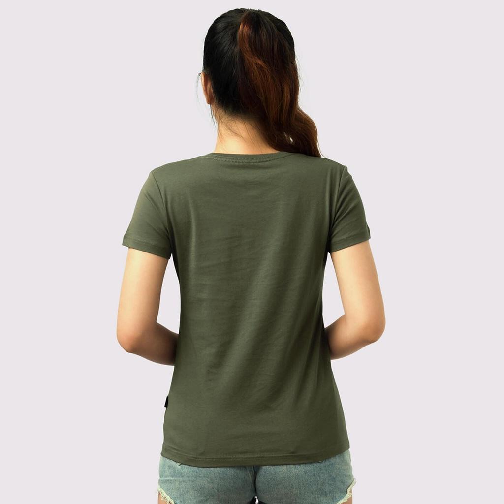 Áo Thun Nữ Cổ Tròn Màu THÔNG XANH Cá Tính, Chất Liệu 100% Cotton Cao Cấp, Mềm Mịn, Thoáng Mát - Gold Rhino