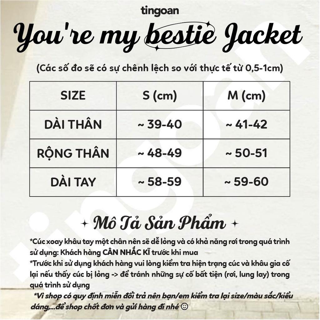 Áo tweed crop tweed lấp lánh cổ bẻ tingoan YOU’RE THE BESTIE JACKET