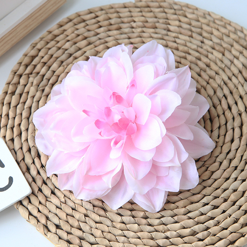 Đầu Hoa Thược Dược Lụa 15cm Cao Cấp Trang Trí Tiệc Decor Đồ Handmade