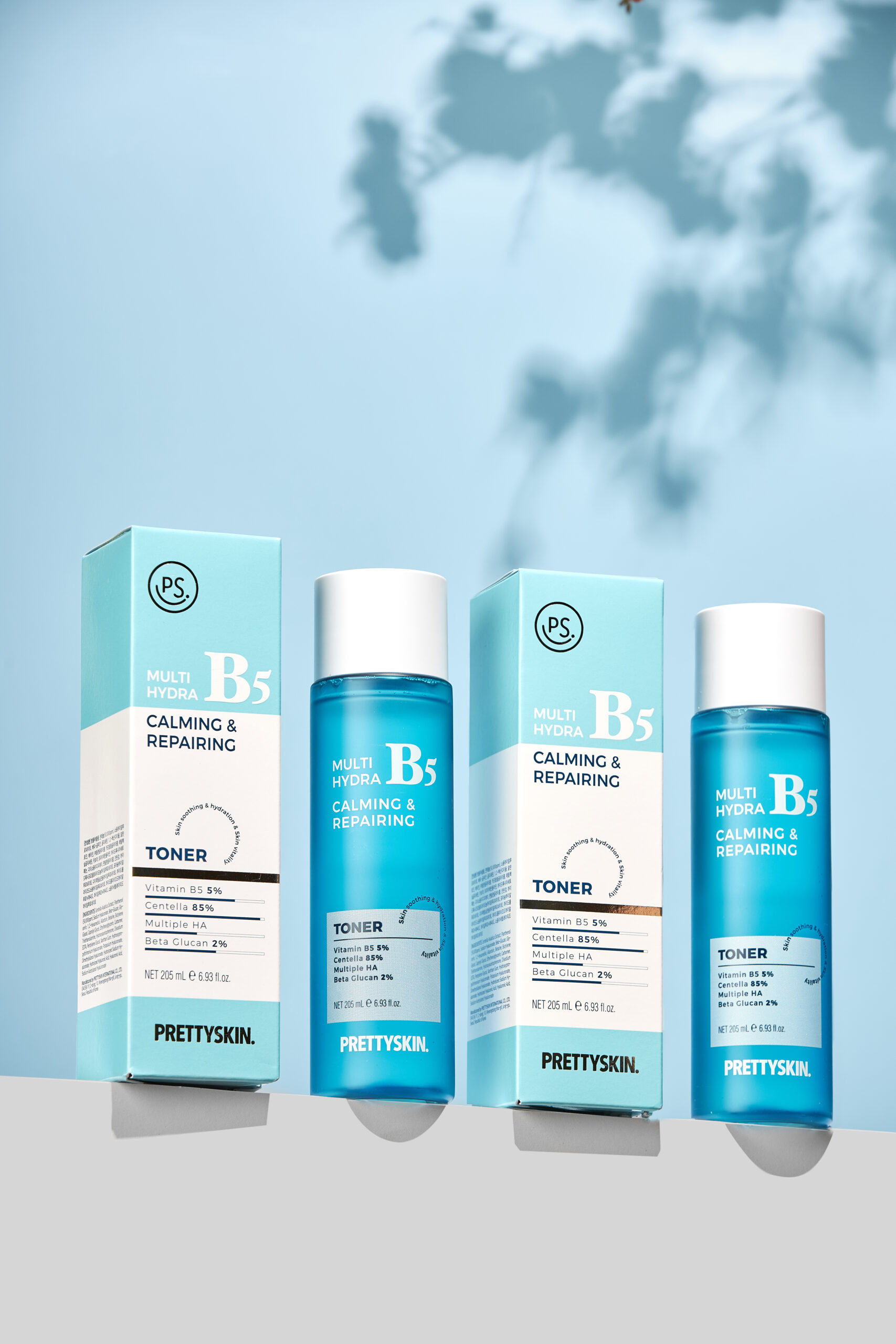 Nước Hoa Hồng Phục Hồi Dưỡng Trắng PrettySkin Multi Hydra B5 Calming &amp; Repairing Toner 205ml