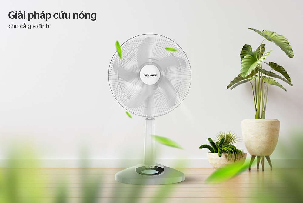 [Nhập CECAMP70KD1 giảm 70K] Quạt Sạc Tích Điện Sunhouse SHD7228 - Hàng Chính Hãng