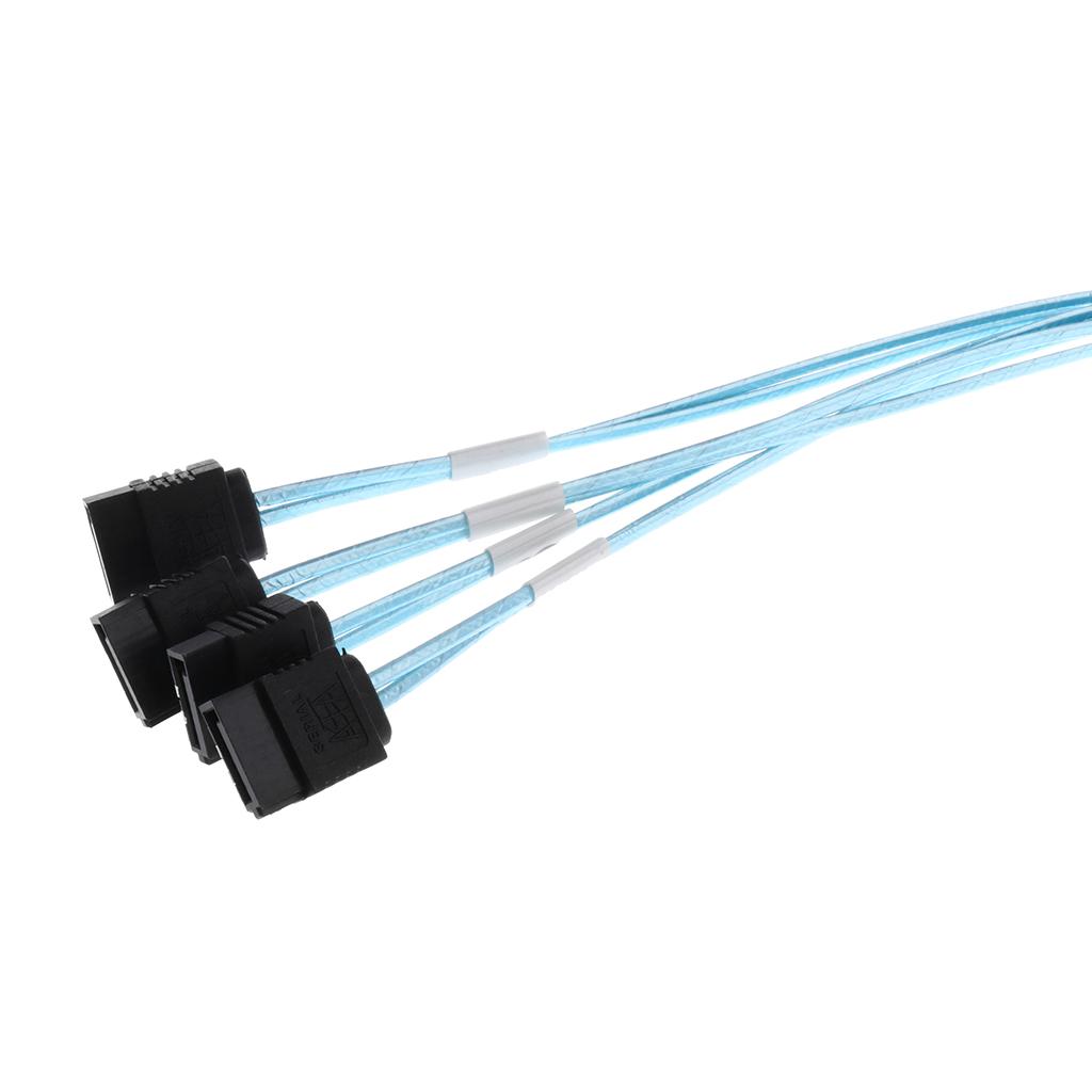 Mini SAS 36P SFF-8087 To 4 SATA 7Pin Hard Disk Cable Splitter Cord