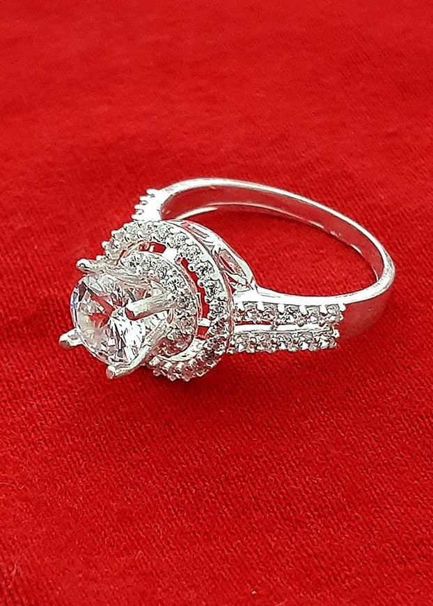 Nhẫn nữ Bạc Quang Thản, nhẫn nữ ổ cao gắn đá kim cương nhân tạo chất liệu bạc ta không xi mạ, không gỉ, không dị ứng da – QTNU1A