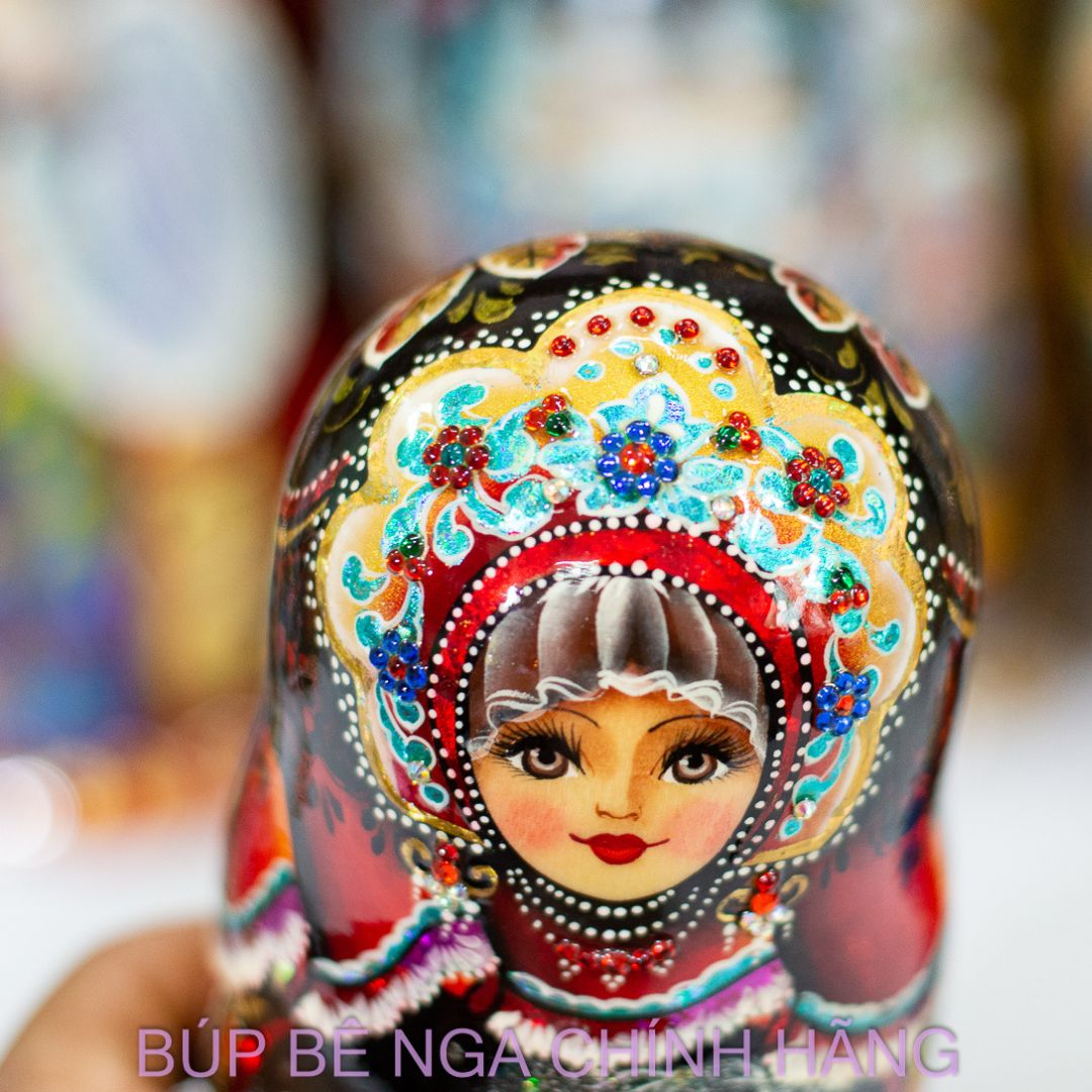 BỘ BÚP BÊ NGA MATRYOSHKA CAO CẤP 5 LỚP 15CM "LỄ HỘI DÂN GIAN MÙA ĐÔNG"