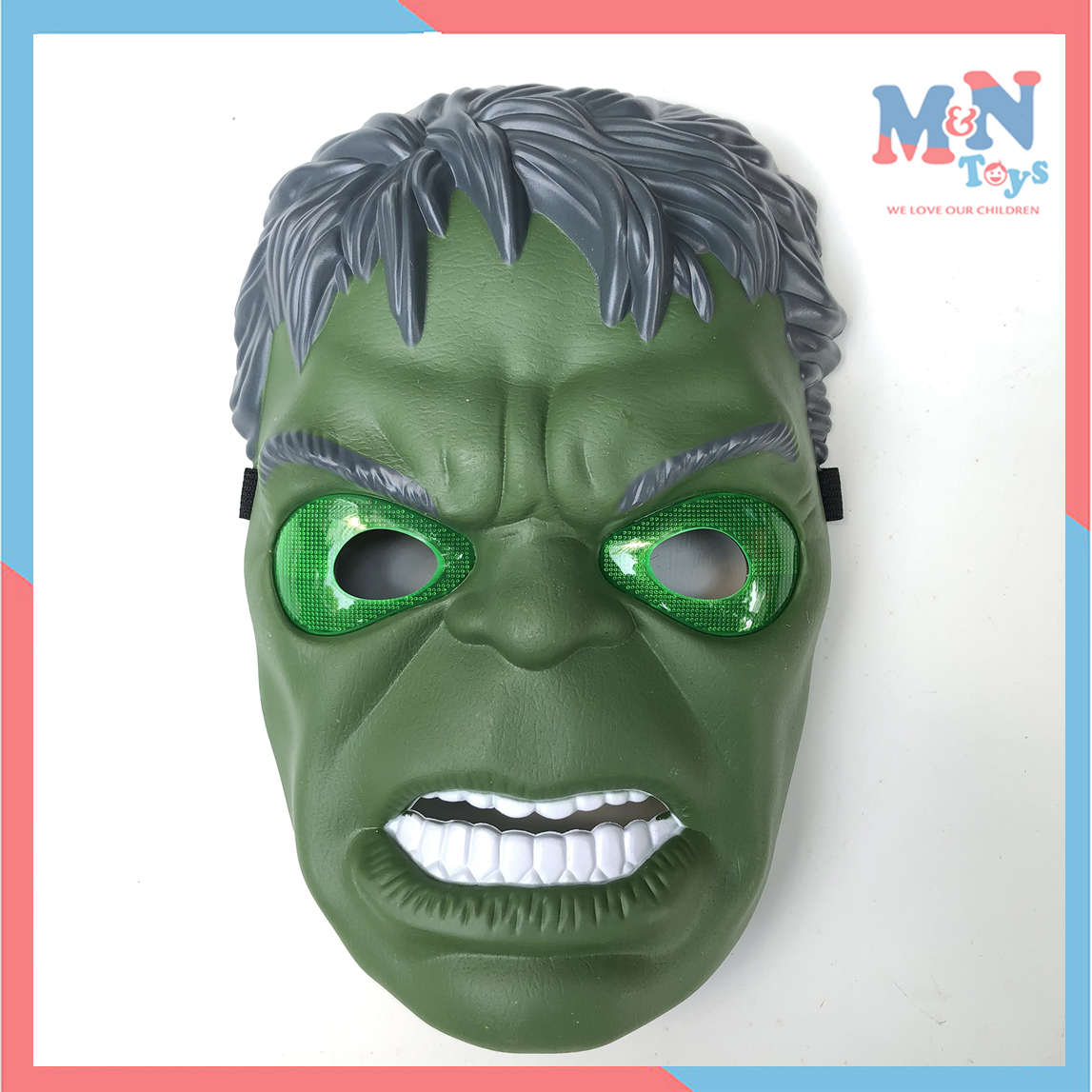 Mặt nạ người Khổng lồ xanh Hulk có đèn phát sáng hóa trang Trung thu , Halloween cho bé
