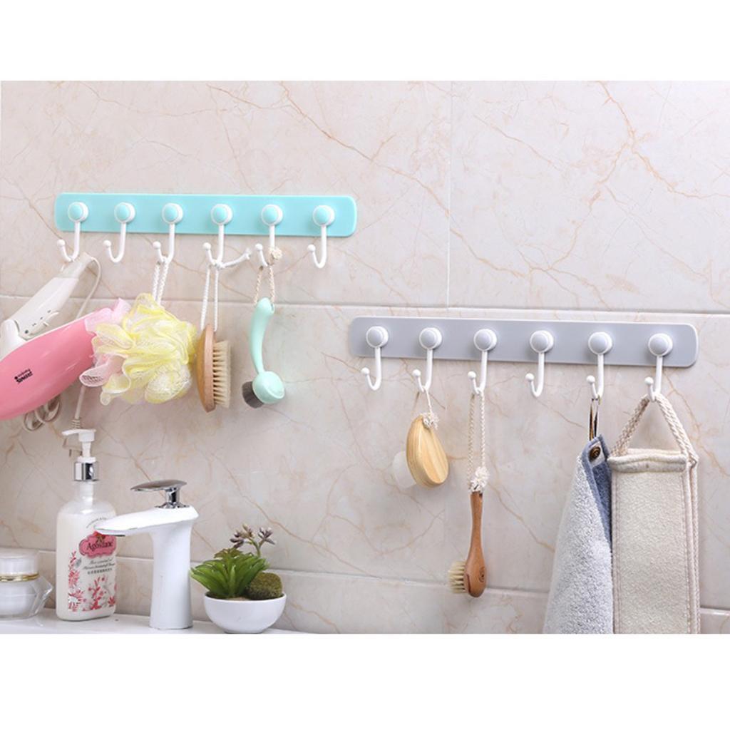 2pcs Self Adhesive Hook Rack Rail Coat Hat Wall Mounted Closet Hanger