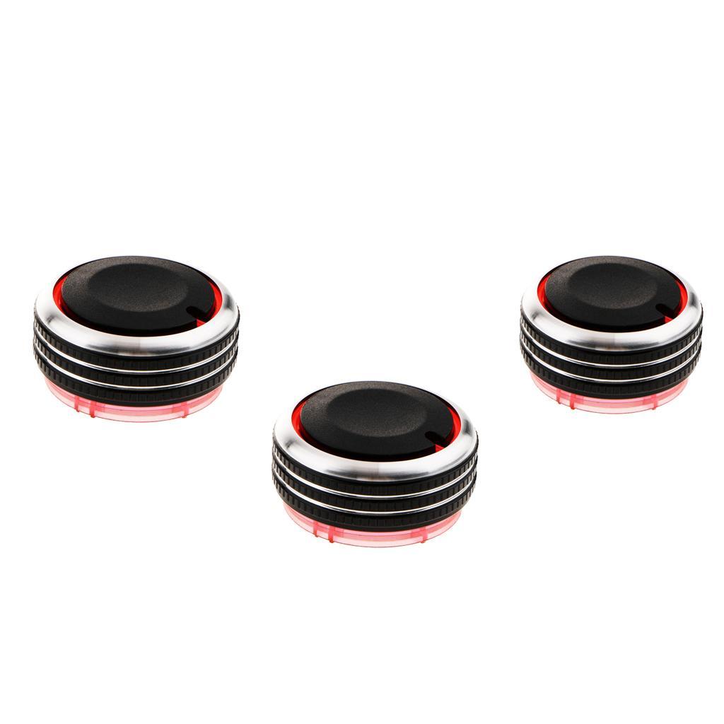 3 Pieces Car Interior AC Panel Control Switch Knob for 2002-2016 VW Polo Black/Red/Blue