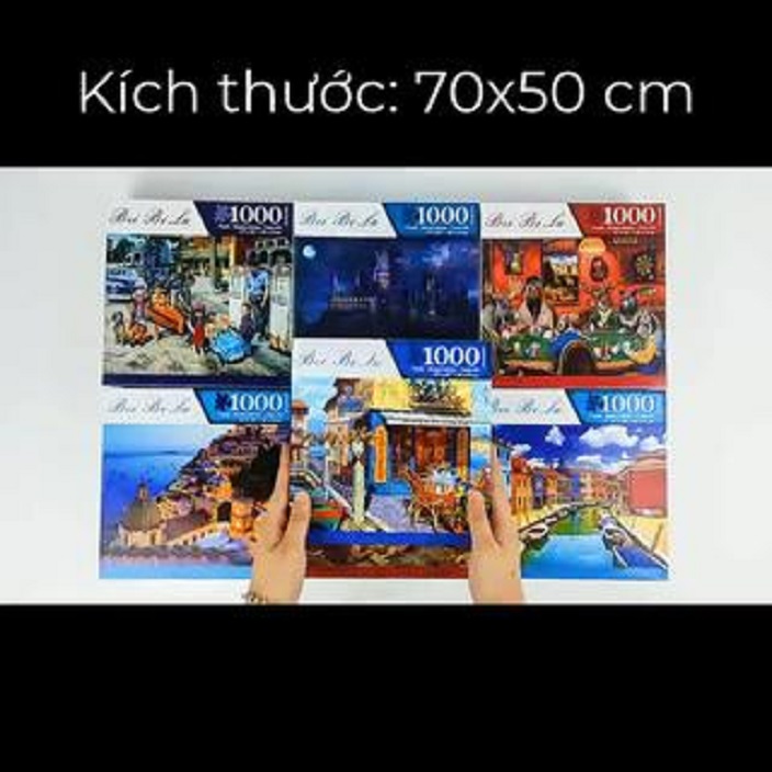 Tranh Ghép Hình 1000 Mảnh Phòng Khách Ngộ Nghĩnh Jigsaw Puzzle Randomcut 1000 Pcs (Kích Thước 70x50 cm)