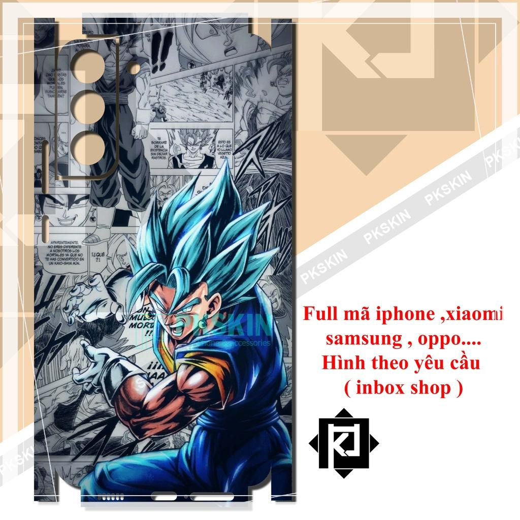 Miếng dán skin full lưng viền dành cho samsung s22, s22 plus ,s22 ultra , s20 , s20 plus, s20 ultra in hình dragon ball