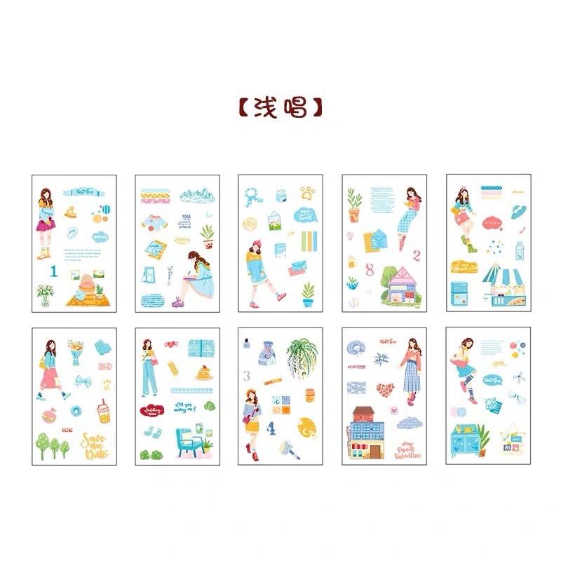 Cuốn sổ stickers book 20 tờ chủ đề cô gái dễ thương