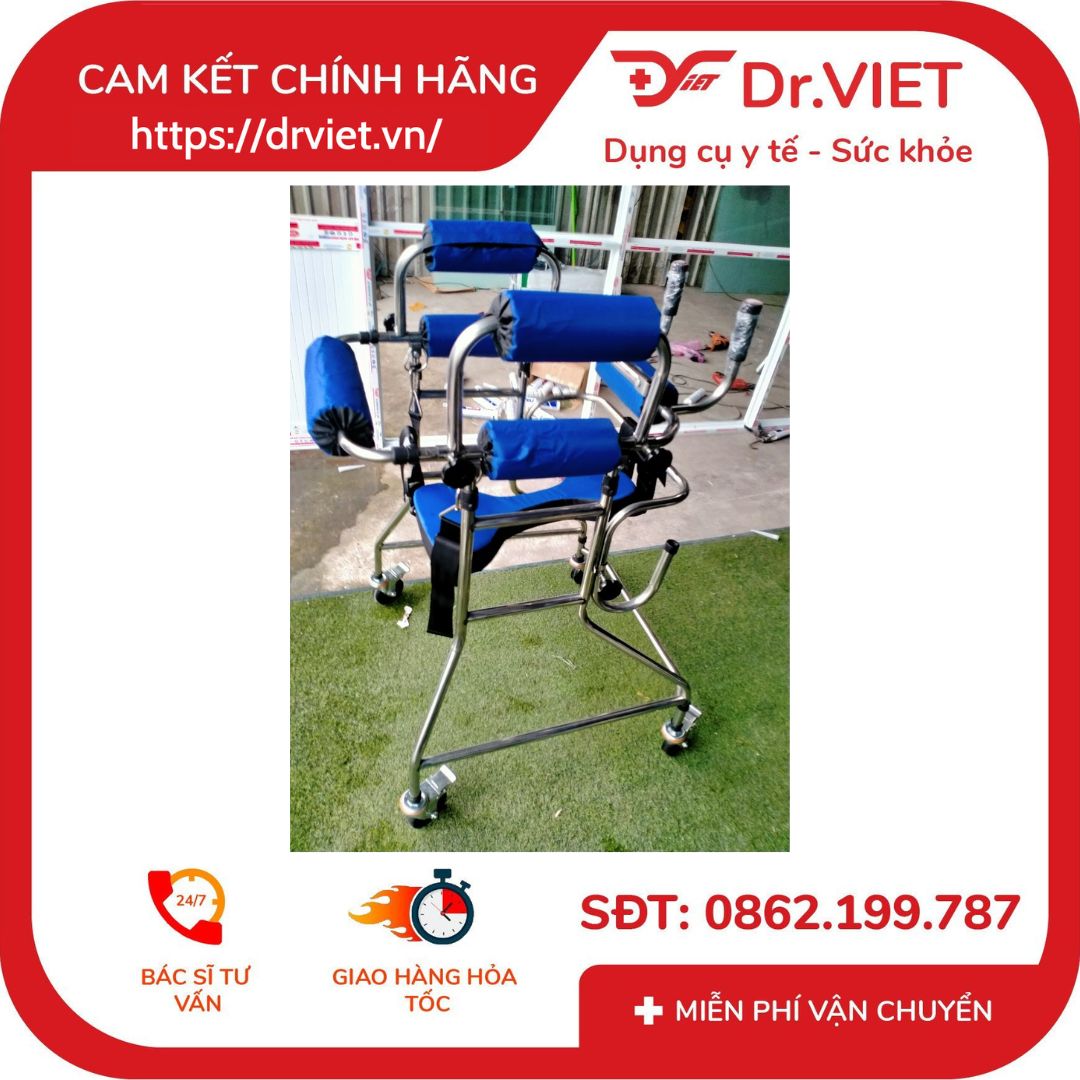 Khung đẩy bệnh nhân có ghế ngồi -TAJERMY-TJM-KD01, hỗ trợ đi lại cho người già và người gặp khó khăn trong đi lại