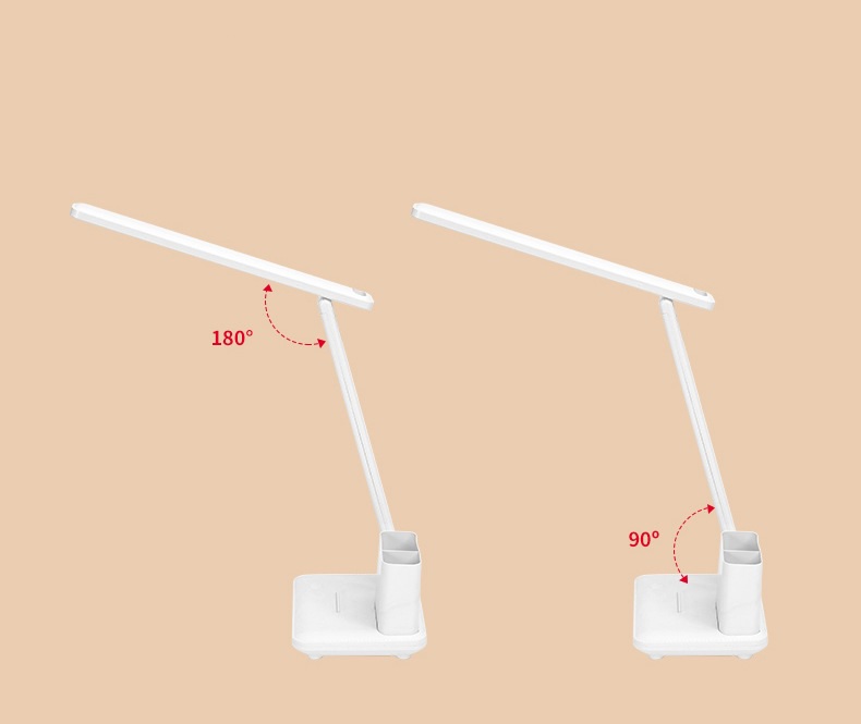 Đèn led để bàn học tích điện XH3600 có kệ đựng bút, điện thoại với 3 chế độ sáng bảo vệ mắt chống cận thị