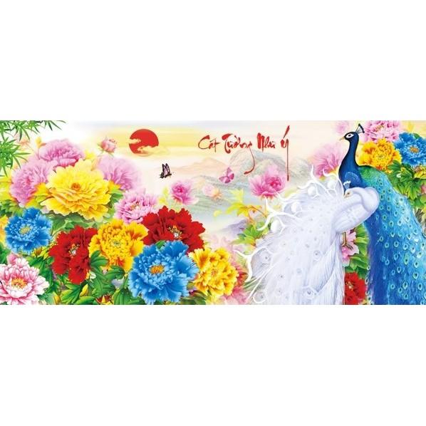 Tranh đá công cát tường như ý LV267 - kích thước: 104 * 50cm.