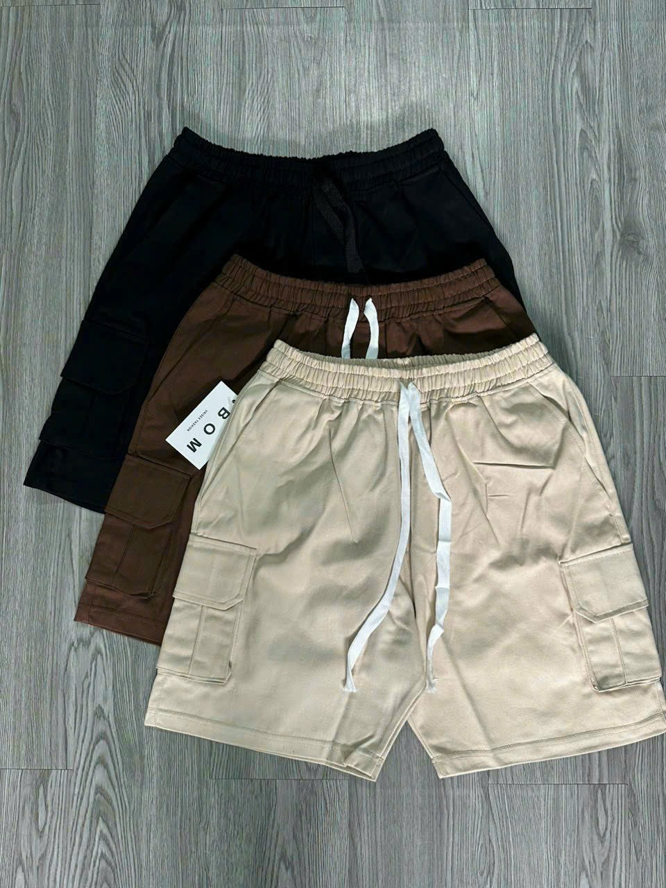 Quần short đùi jean nam túi hộp - Quần đùi jean unisex nam nữ túi hộp lưng thun phong cách