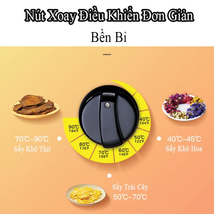 Máy Sấy Thực Phẩm Inox 16 Khay Tròn Xoay HTG Tự Động Đảo Sấy Công Suất Lớn, Hẹn Giờ Sấy Khô, Hàng Chính Hãng