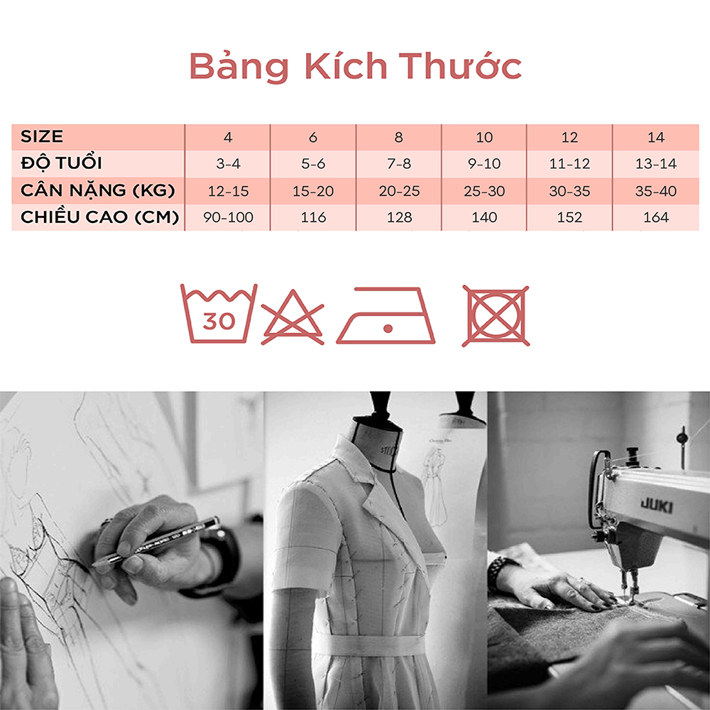 Bộ Đồ Dài Kate Bé Gái Thoáng Mát KKD012W12