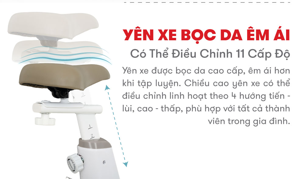 Xe Đạp Tập Thể Dục Tại Nhà ELIP Whitney - Sang Trọng, Đẳng Cấp, Dễ Dàng Điều Chỉnh Chế Độ Tập, Chất Liệu Cao Cấp