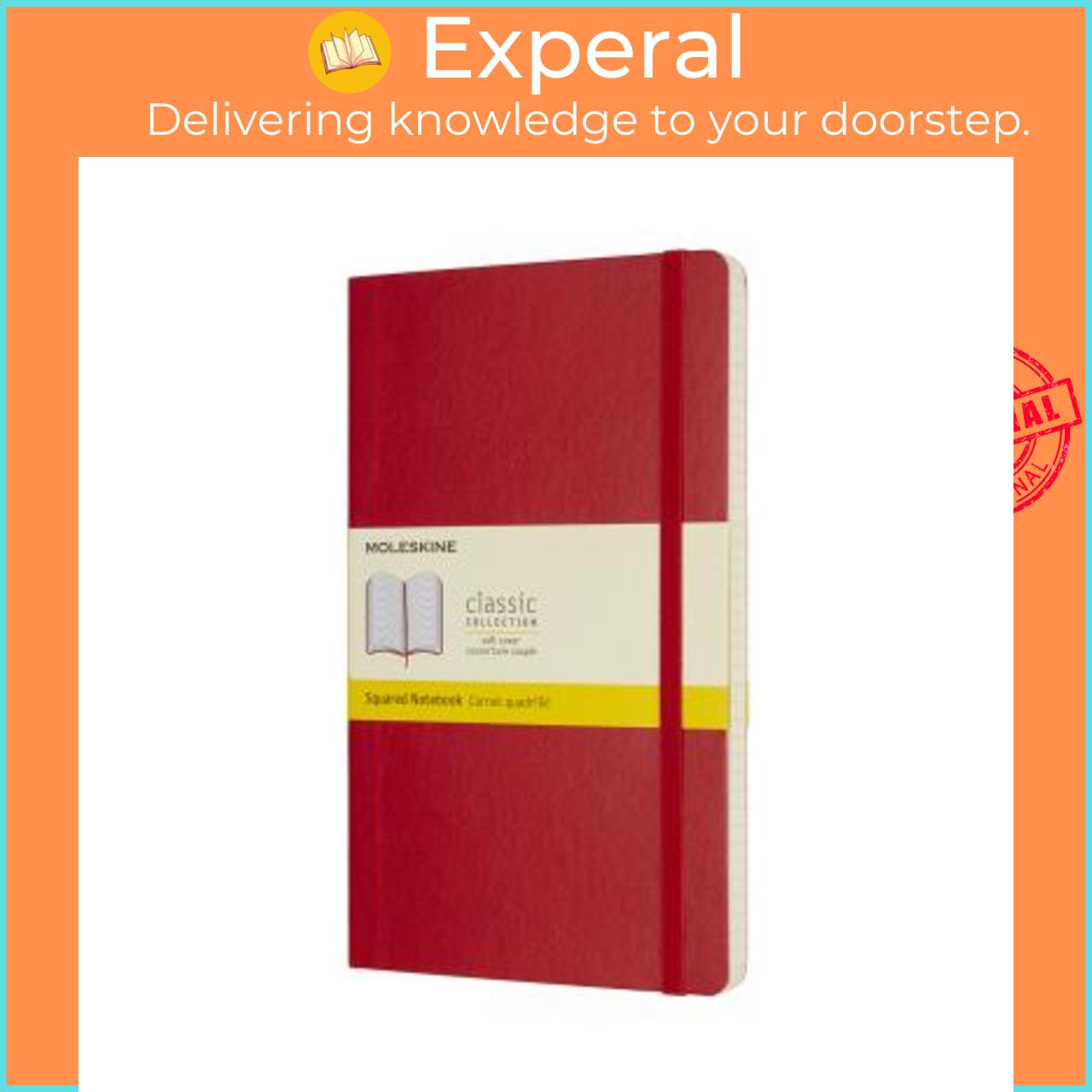 Sách - Moleskine Scarlet Red Large Squared Notebook Soft by Moleskine
