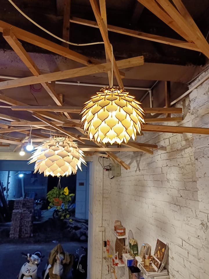 Đèn gỗ trang trí Quán Cafe - Trà sữa