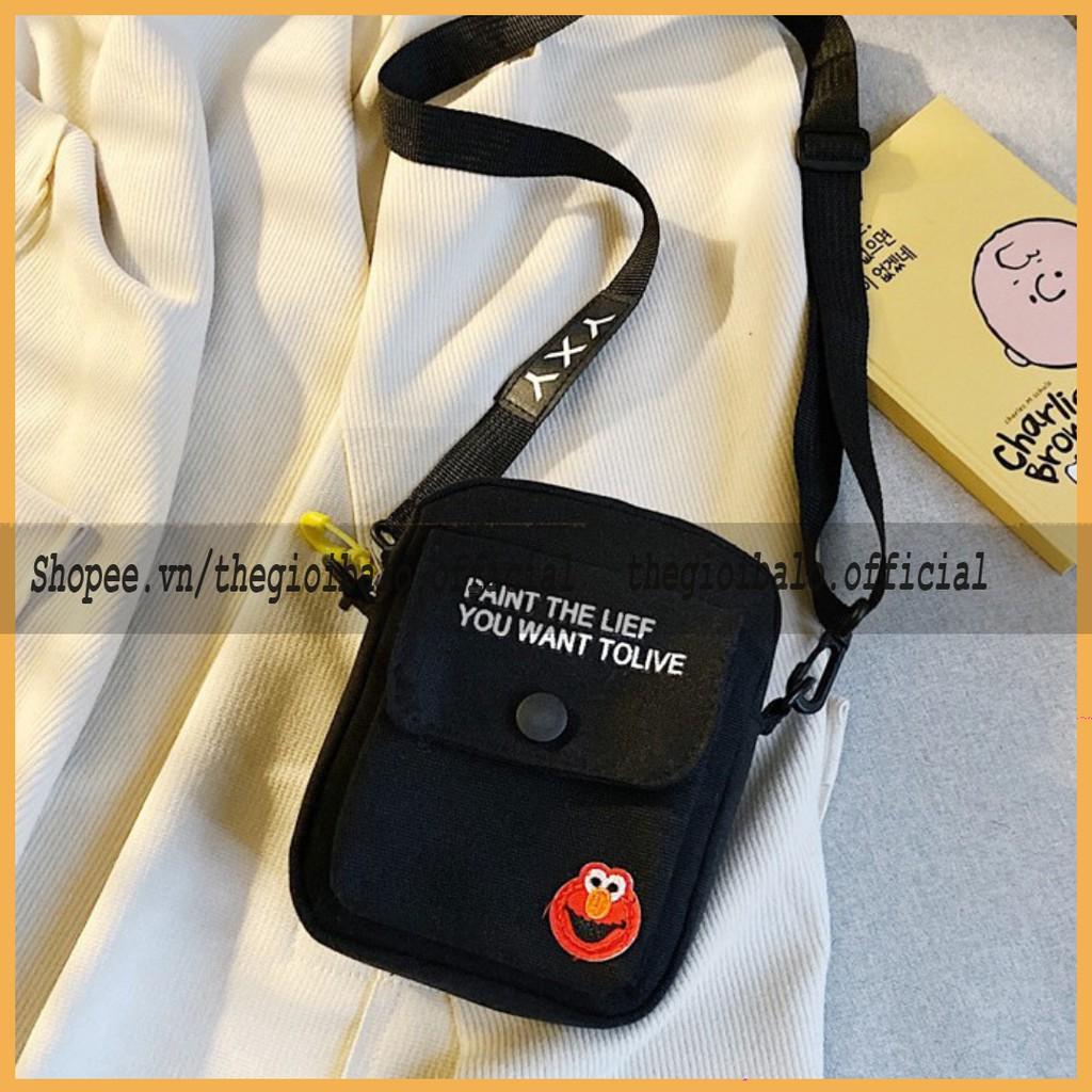 Túi chéo bao tử nam &amp; nữ unisex đeo vai xách đeo bụng đẹp đi chơi, đi học chất canvas MINI NHIỀU MÀU | thegioibalo