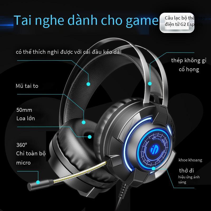Giá thấp nhất 2 tai nghe máy tính gắn trên đầu có dây máy tính để bàn thể thao điện tử có micrô 2 trong 1 Giao diện quán cà phê Internet cắm đôi