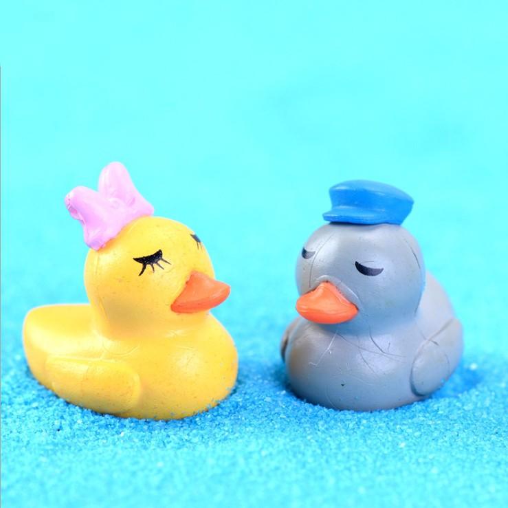 Mô hình đôi vịt cute dễ thương trang trí tiểu cảnh, móc khóa, DIY