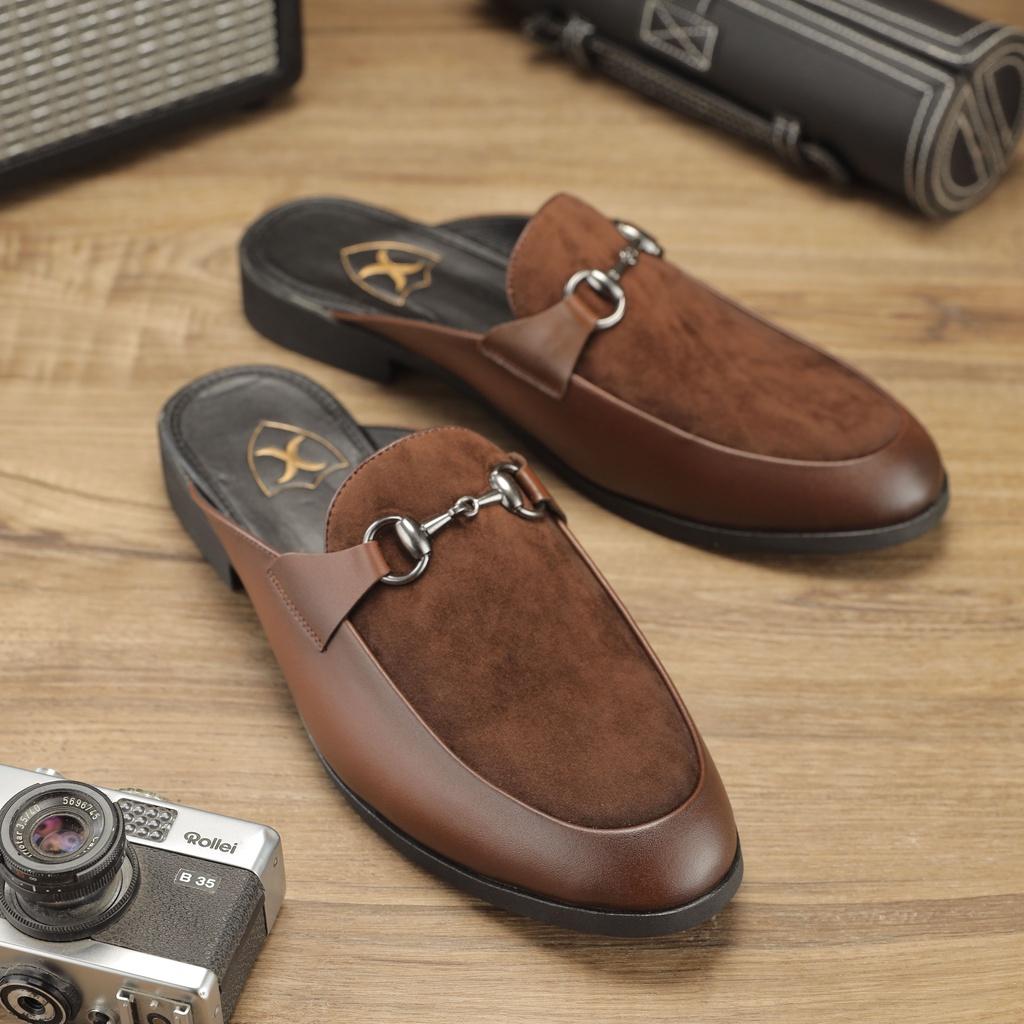 Sục nam da Pu, đế cao su Xoăn Shop S001