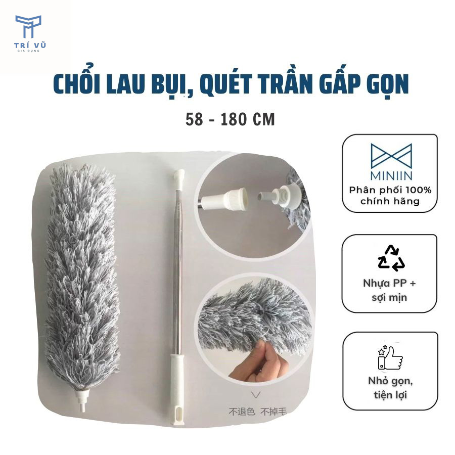 Chổi Quét Trần Gấp Gọn, Lau Bụi, Quét Trần Nhà Thông Minh - Hàng Loại 1 - Chính Hãng MINIIN