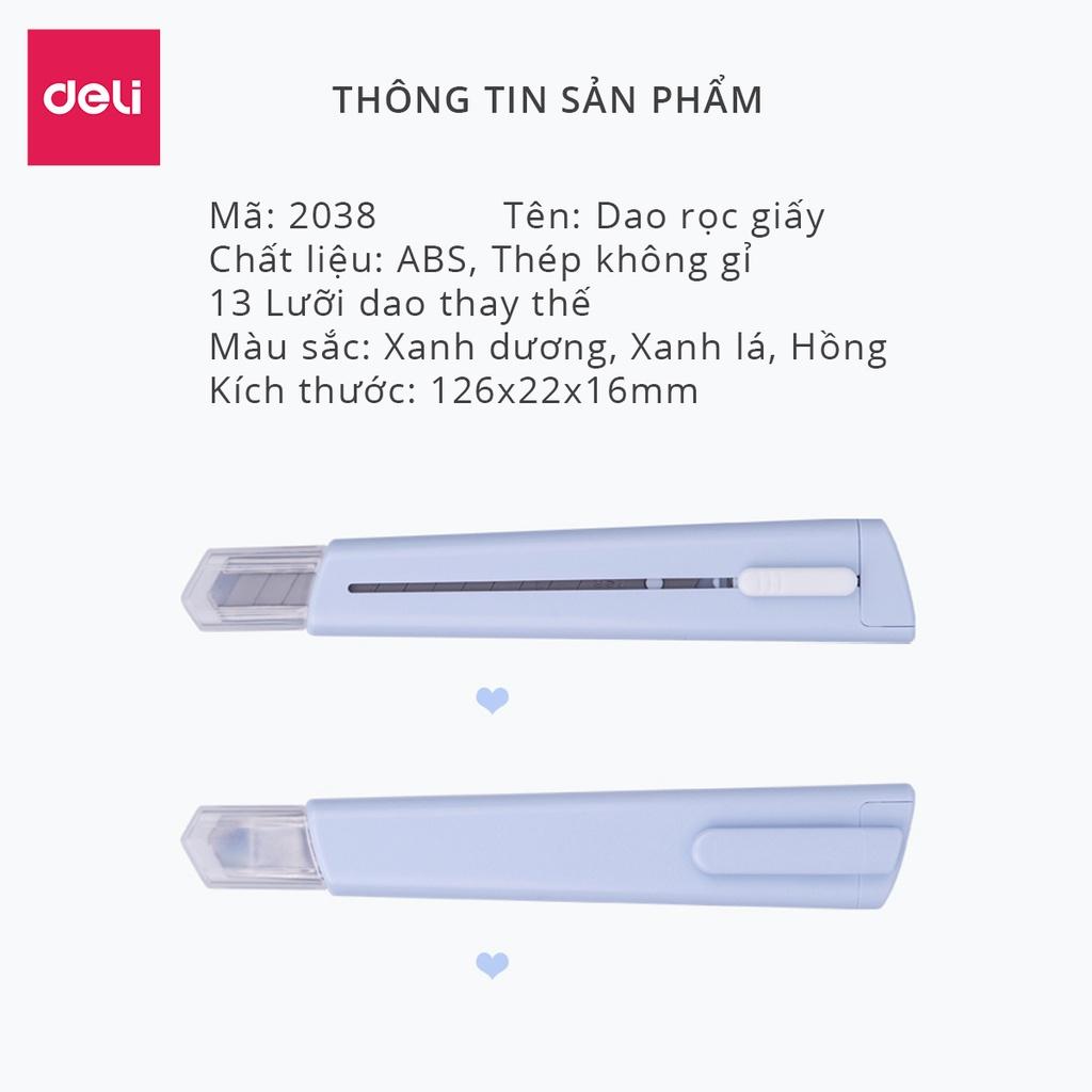 Dao Rọc Giấy Bỏ Túi Lưỡi SK5 Cao Cấp Nusign Deli - Phù Hợp Học Sinh Văn Phòng Xé Dán Cắt Ghép Thủ Công Giấy Tờ - 2038