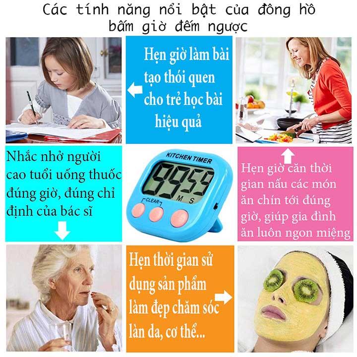 Đồng hồ bấm giờ đếm ngược điện tử mini V4