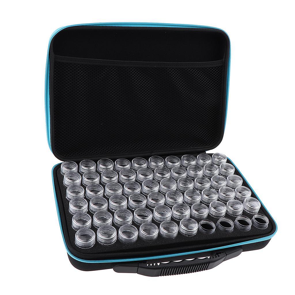 60 Grids 10ml Mini Empty Nail Powder Eye Shadow Grafts Bottles Storage Case
