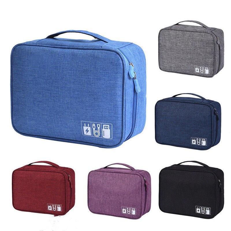 Travel Cable Bag Portable Digital USB Gadget Organizer Charger Wires Cosmetic Zipper Waterproof Storage Pouch kit Case Supplies