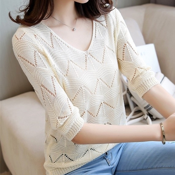 ÁO LEN CỔ V TAY LỠ